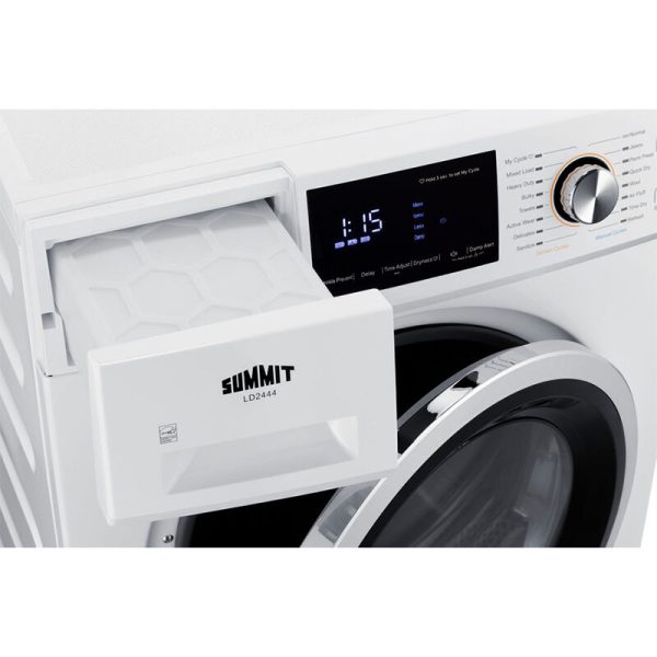 Summit 24 in. 4.4 cu. ft. Stackable Ventless Heat Pump Electric Dryer with Sanitize Cycle & Sensor Dry - White - Image 4