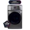 LG 5.0 cu. ft. Mega Capacity Smart Front Load Electric All-in-One Washer Dryer Combo with TurboWash360 WiFi in Black Steel - Image 2